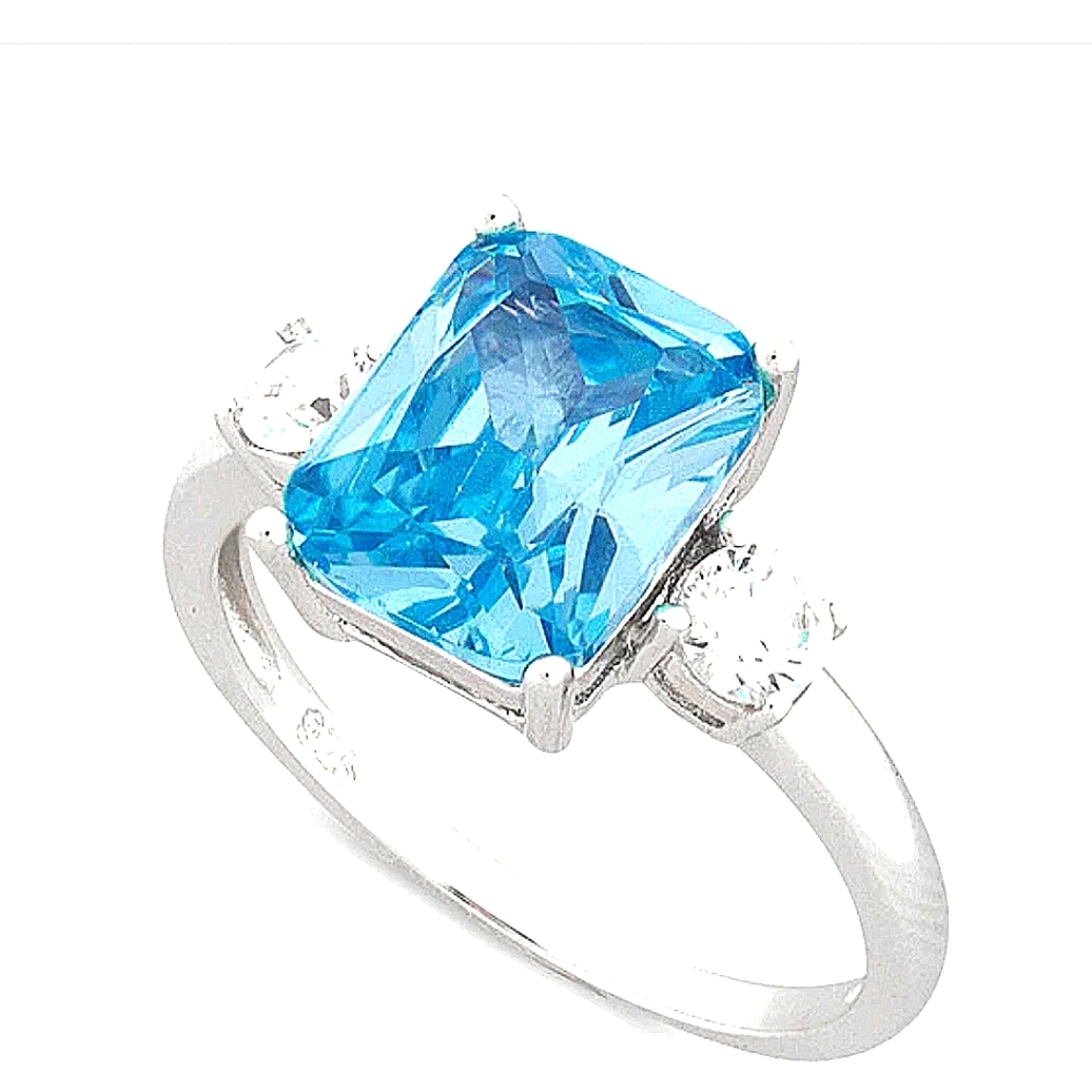 925 sterling silver Emerald blue topaz